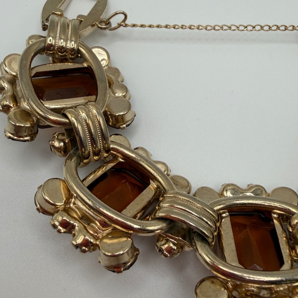 Juliana Elster & DeLizza VTG Smoky Topaz Rhinestone Bracelet and Earrings Set - Picture 11 of 16